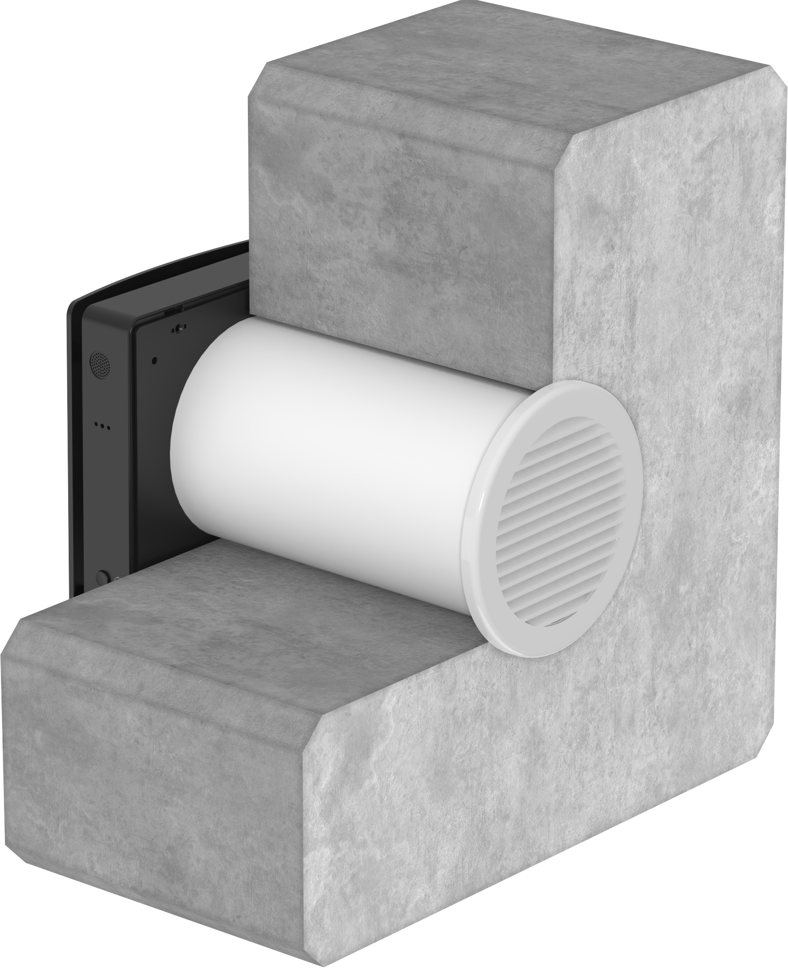 Arida Venti WiFi stille romventilator til stue og soverom (hvit/sort)