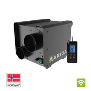 Arida Pro S25 WiFi fastmonert luftavfukter med WiFi HEPA-filter og WiFi ikon developed in Norway