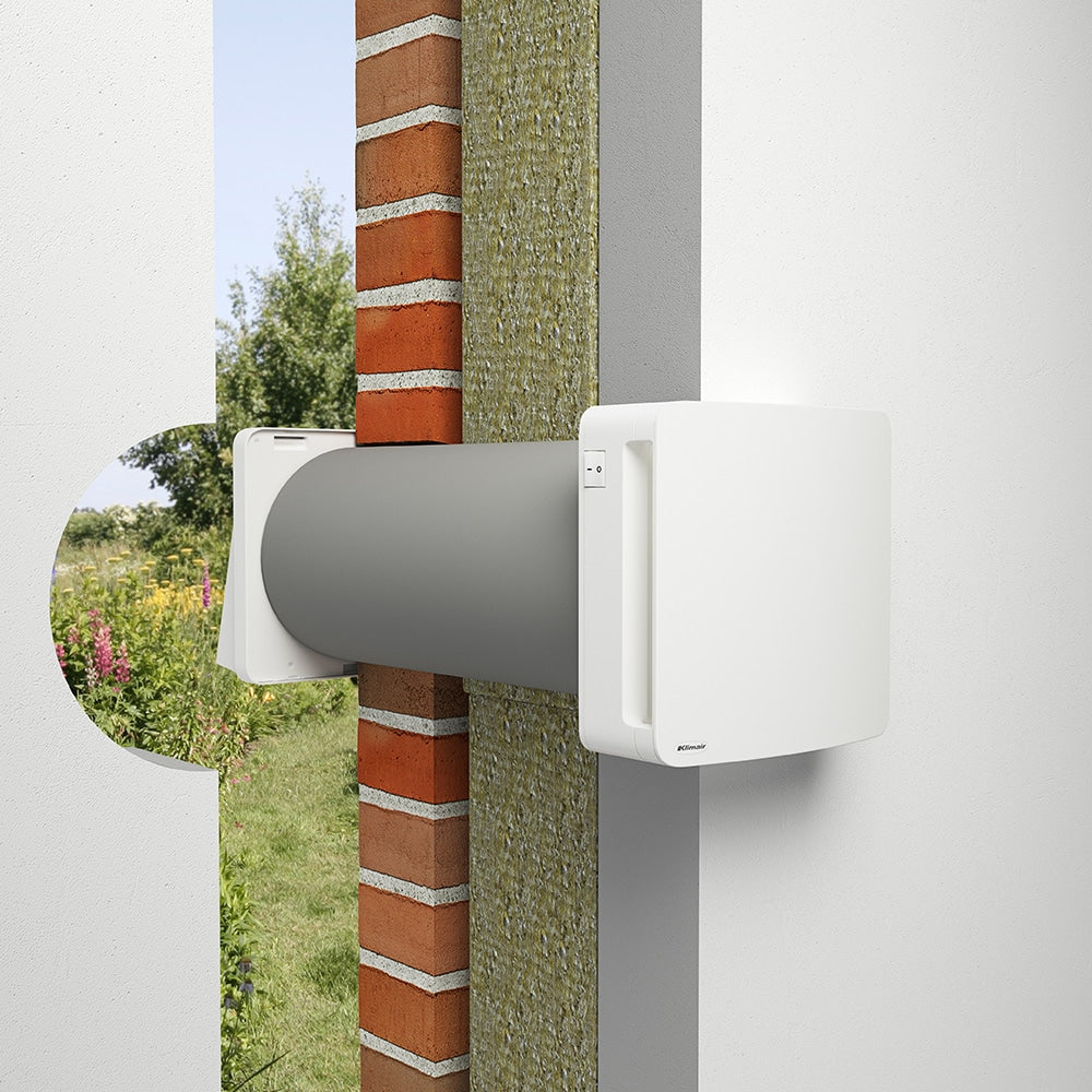 Arida romventilator montert i vegg frisk luft utenfra