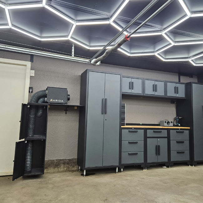 Arida S19 WiFi sorpsjonsavfukter i garasje