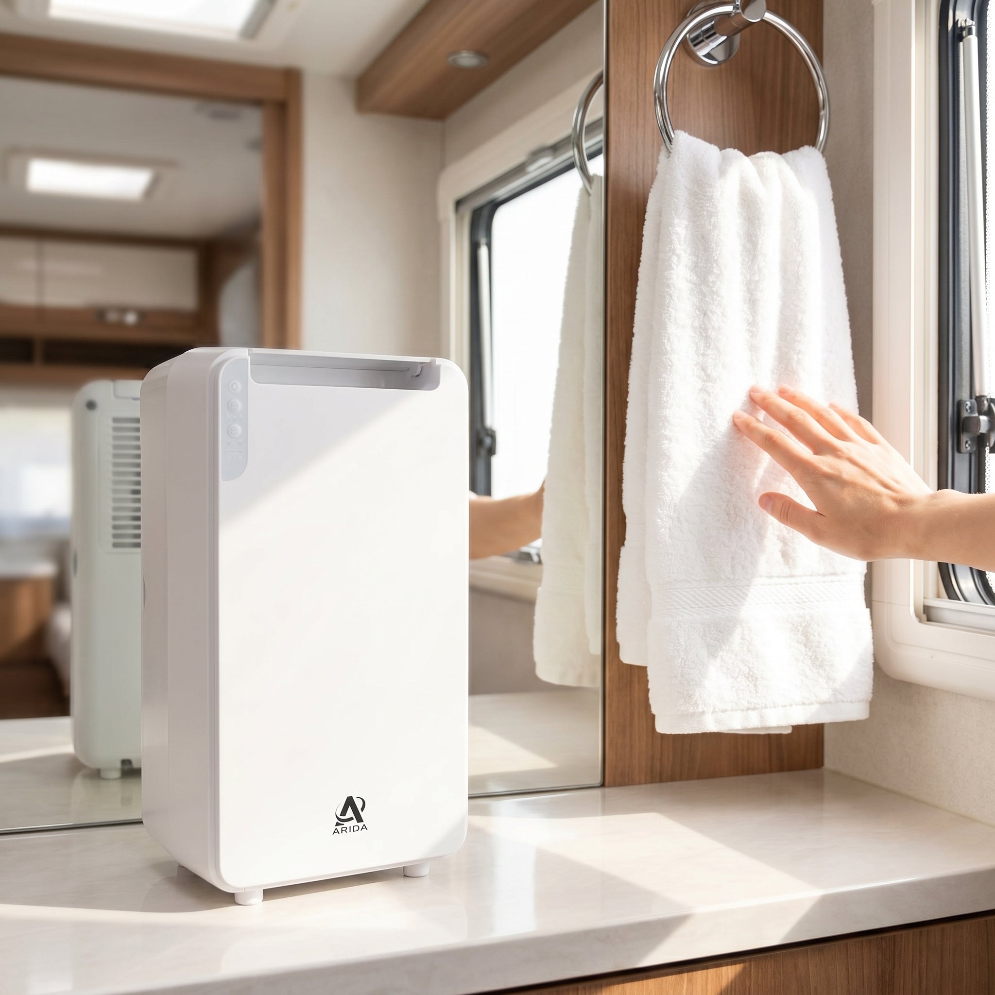 Arida Stavern liten avfukter med WiFi for bobil og camping
