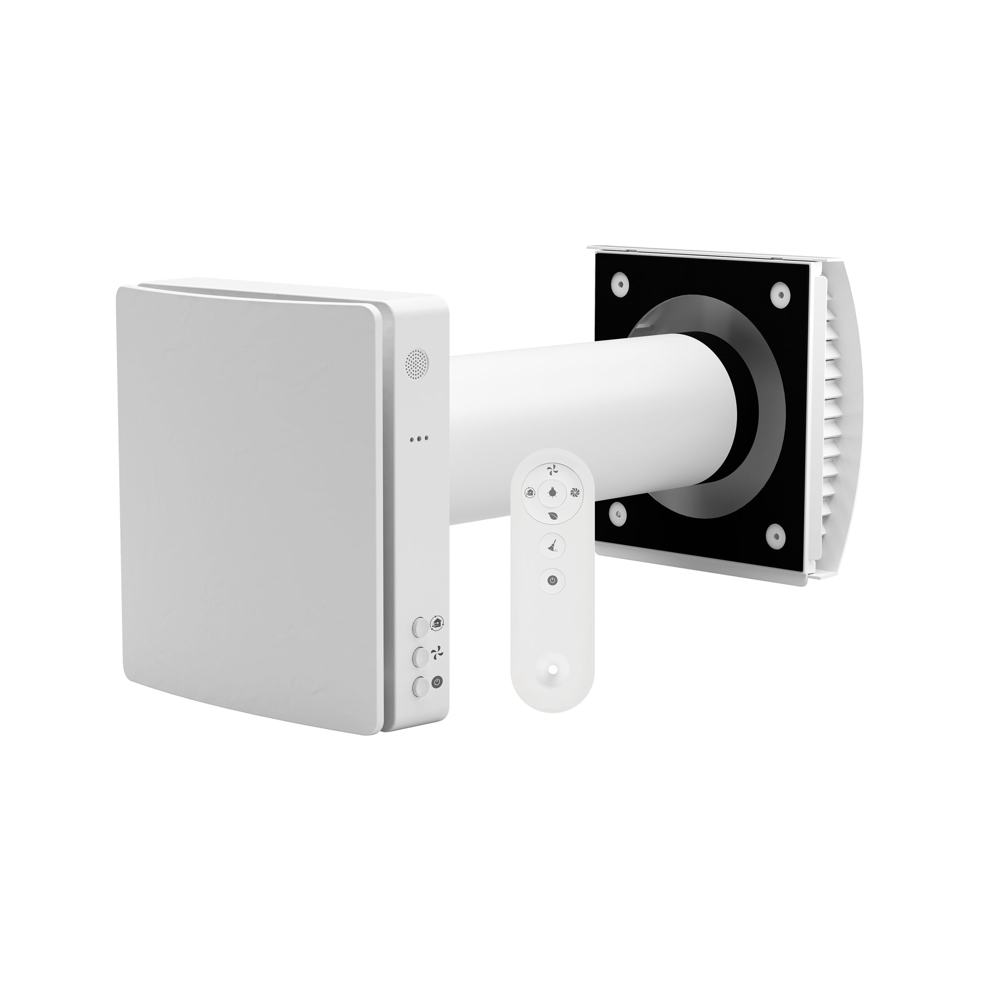Arida Venti WiFi stille romventilator til stue og soverom (hvit/sort)