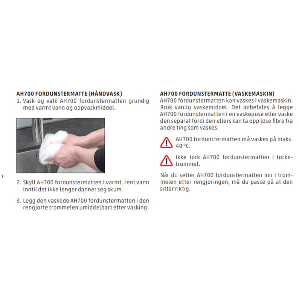 Boenco-AH700-fordampermatte-rengjøring