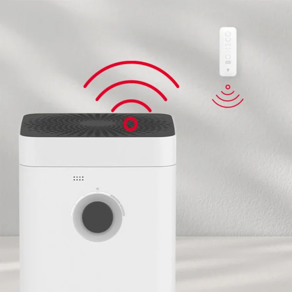 luftfukter med ekstern hygrostat og wifi ikoner